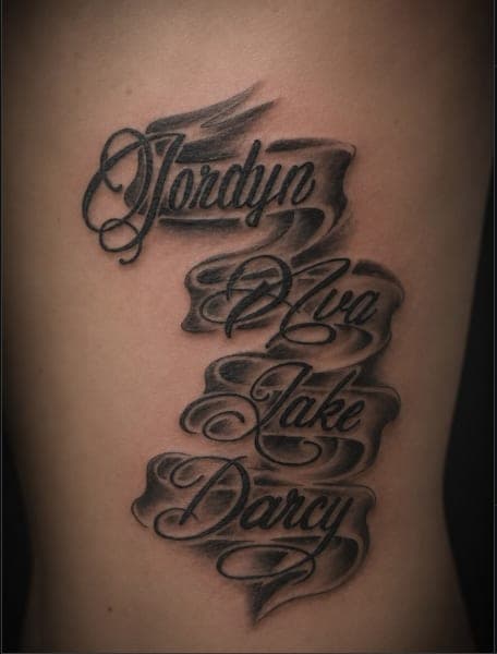 Lettering tattoo, custom, by Ketut